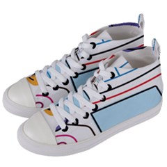 Sketch Line Art Doodles Design Women s Mid-top Canvas Sneakers by Grandong