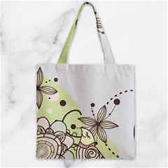 Flowers Bird Floral Floral Design Zipper Grocery Tote Bag by Grandong