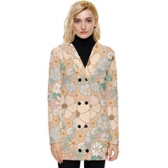 Floral Flowers Bloom Blossom Art Button Up Hooded Coat  by Grandong