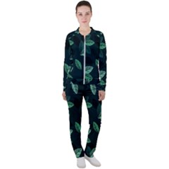 Leaves Foliage Plants Pattern Casual Jacket And Pants Set by Grandong