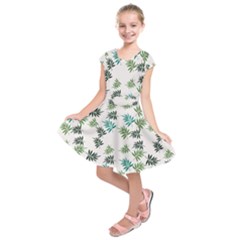 Leaves Plants Design Kids  Short Sleeve Dress by Grandong