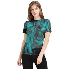 Angry Male Lion Predator Carnivore Women s Short Sleeve Rash Guard by Ndabl3x