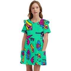 Pattern Adweek Summer Kids  Frilly Sleeves Pocket Dress by Ndabl3x