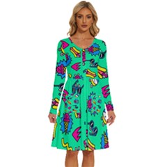 Pattern Adweek Summer Long Sleeve Dress With Pocket by Ndabl3x