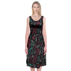 Abstract Pattern Midi Sleeveless Dress by Ndabl3x