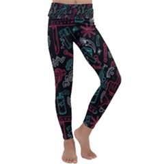 Abstract Pattern Kids  Lightweight Velour Classic Yoga Leggings by Ndabl3x