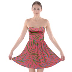 Pattern Saying Wavy Strapless Bra Top Dress by Ndabl3x