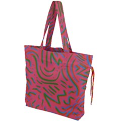 Pattern Saying Wavy Drawstring Tote Bag by Ndabl3x