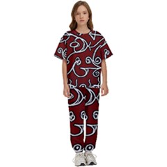 Ethnic Reminiscences Print Design Kids  T-shirt And Pants Sports Set by dflcprintsclothing