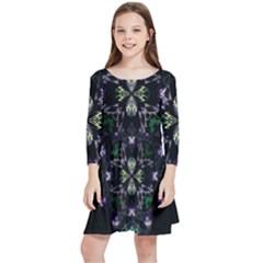 Fractal Fractal Art Texture Kids  Quarter Sleeve Skater Dress by Sarkoni