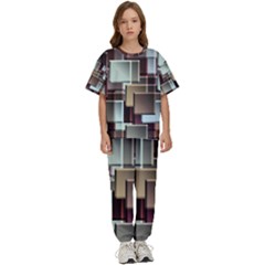 Texture Artwork Mural Murals Art Kids  T-shirt And Pants Sports Set by Sarkoni