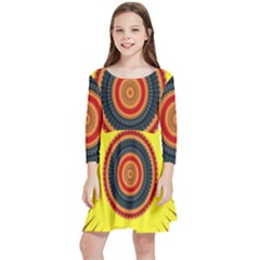 Art Decoration Wallpaper Bright Kids  Quarter Sleeve Skater Dress by Sarkoni