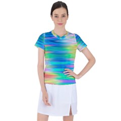 Wave Rainbow Bright Texture Women s Sports Top by Sarkoni