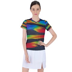 Colorful Background Women s Sports Top by Sarkoni