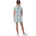 Plant Pattern Green Leaf Flora Kids  Asymmetric Collar Dress View2