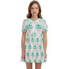 Plant Pattern Green Leaf Flora Kids  Sweet Collar Dress by Sarkoni