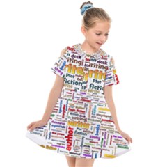 Writing Author Motivation Words Kids  Short Sleeve Shirt Dress by Sarkoni