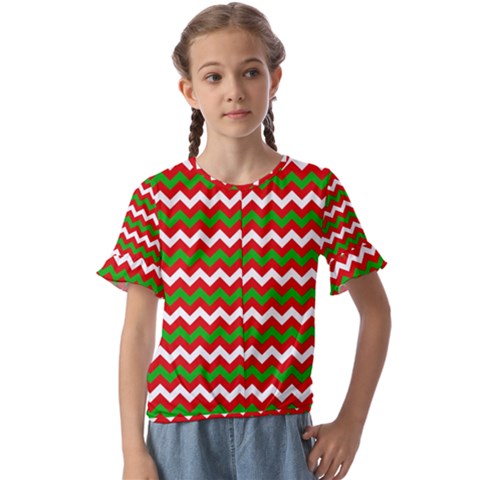 Christmas Paper Scrapbooking Pattern Kids  Cuff Sleeve Scrunch Bottom T-shirt by Sarkoni