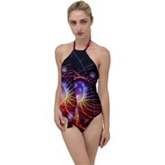 Physics Quantum Physics Particles Go With The Flow One Piece Swimsuit by Sarkoni