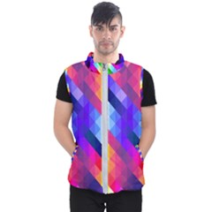 Abstract Background Colorful Pattern Men s Puffer Vest by Sarkoni