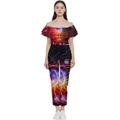 Physics Quantum Physics Particles Bardot Ruffle Jumpsuit by Sarkoni