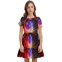 Physics Quantum Physics Particles Kids  Puff Sleeved Dress by Sarkoni