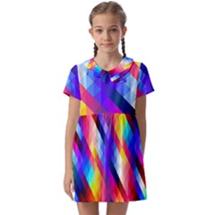 Abstract Background Colorful Pattern Kids  Asymmetric Collar Dress by Sarkoni