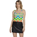 Chevron Pattern Design Texture Flowy Camisole Tie Up Top View1