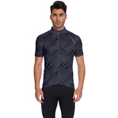 Diagonal Square Black Background Men s Short Sleeve Cycling Jersey by Apen