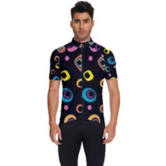 Abstract Background Retro 60s 70s Men s Short Sleeve Cycling Jersey by Apen