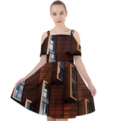 Abstract Architecture Building Business Cut Out Shoulders Chiffon Dress by Amaryn4rt