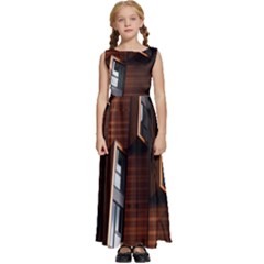 Abstract Architecture Building Business Kids  Satin Sleeveless Maxi Dress by Amaryn4rt