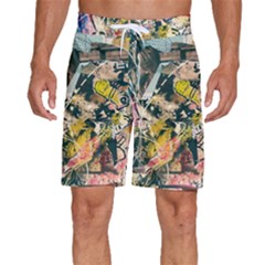 Art Graffiti Abstract Vintage Lines Men s Beach Shorts by Amaryn4rt