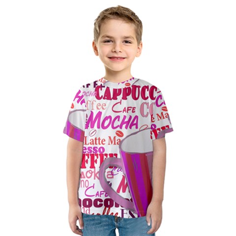 Coffee Cup Lettering Coffee Cup Kids  Sport Mesh T-shirt by Amaryn4rt