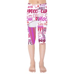 Coffee Cup Lettering Coffee Cup Kids  Capri Leggings  by Amaryn4rt