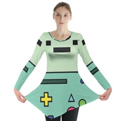 Adventure Time Beemo Bmo Illustration Cartoons Long Sleeve Tunic  by Sarkoni