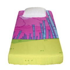 Red Mushroom Animation Adventure Time Cartoon Multi Colored Fitted Sheet (single Size) by Sarkoni