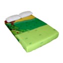 Green Field Illustration Adventure Time Multi Colored Fitted Sheet (Full/ Double Size) View2