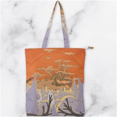 Adventure Time Cartoon Landscape Trees Double Zip Up Tote Bag by Sarkoni