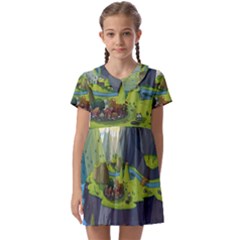 Cartoon Network Mountains Landscapes Seas Illustrations Adventure Time Rivers Kids  Asymmetric Collar Dress by Sarkoni