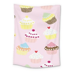 Cupcakes Wallpaper Paper Background Medium Tapestry by Apen