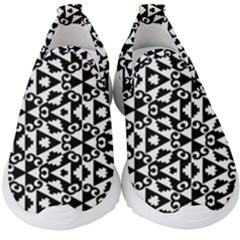 Geometric Tile Background Kids  Slip On Sneakers by Apen