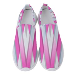 Geometric 3d Design Pattern Pink Women s Slip On Sneakers by Apen