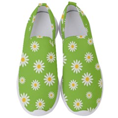 Daisy Flowers Floral Wallpaper Men s Slip On Sneakers by Apen