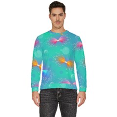 Non Seamless Pattern Blues Bright Men s Fleece Sweatshirt by Dutashop