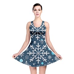 Snowflakes Pattern Reversible Skater Dress by Modalart