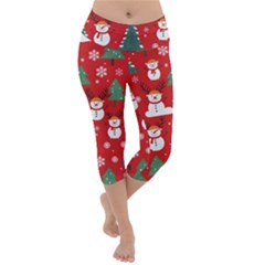 Christmas Decoration Lightweight Velour Capri Yoga Leggings by Modalart