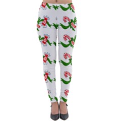 Sweet Christmas Candy Cane Lightweight Velour Leggings by Modalart