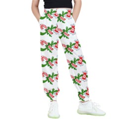 Sweet Christmas Candy Cane Kids  Joggers by Modalart