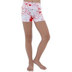 Santa Claus Red Christmas Kids  Lightweight Velour Yoga Shorts by Modalart